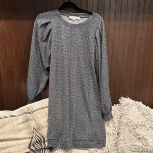 LOFT Charcoal Long Sleeve Dress